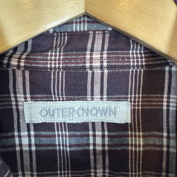 Outerknown Shirt Mens‎ Medium Purple Long Sleeve Button Up Organic Cotton Blend - Picture 6 of 7
